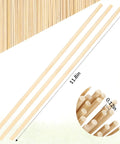 150 Piece Smooth Wooden Dowel Rods 1/8 By 12 Inches Solid Craft Sticks shown in a close-up angled view with dimensions.