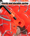 Close-up of spring mechanism on Manual 12 Nozzles Garden Seeder Roller For Corn And Beans Hand Push Seed Spreader