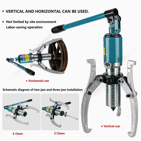 Heavy Duty Hydraulic Puller Kit With 2 Jaw And 3 Jaw Options Up To 50 Tons Capacity For Pulleys Bearings And Flywheels Splitter Tool