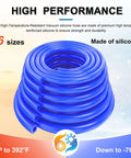 Top Tier 6.6 Ft Blue Silicone Vacuum Hose Line Kit With 6 Sizes For Cars And Vans High Pressure At 130 Psi Great For Any Auto Repair Job, blue silicone hose coil