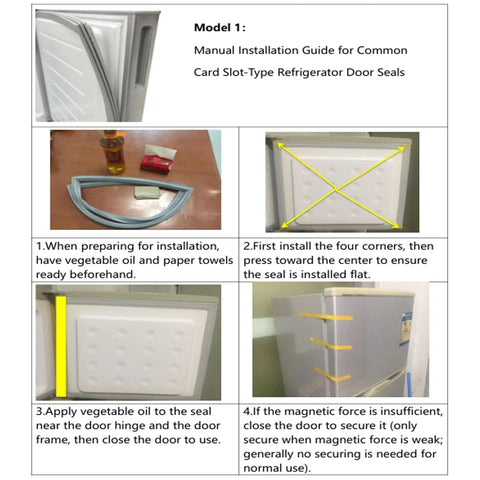 Manual installation guide for 5304507201 Freezer Door Gasket Replacement Seal For Refrigerator No Sweat Easy Install Durable