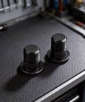 2 Pack M10xP10 Bolts for Bike Rear Derailleur Hanger, Aluminum Alloy Mounting Screws, Black 15mm Length, on workbench