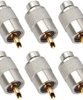 10 Pack UHF PL259 Solder Connectors With Reducer For RG8X RG8 RG59 LMR400 And RG213 Coaxial Cables Teflon 50 Ohm Low Loss RF Adapter