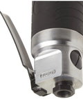 Close-up of handle and trigger of PF1EV 5/16 Inch Hole Punch and Flange Tool for 22 To 16 Gauge Steel, Pneumatic Operation