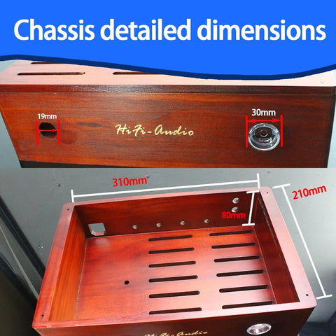 One Side Heat Dissipation Audio Amplifier Chassis For DIY Projects Power Supply Enclosure with dimensions shown