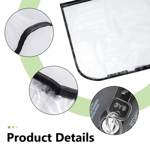 Close-up of the Hella Tough EV Charger Port Cover Ultra Durable Thickened PVC with black edging showing stitching details.