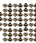 30 Pack Brass Book Rivets With Knurling Flat Leather Binding Buttons for DIY Leather Craft 9.5 by 4 Millimeter Nails and Screws