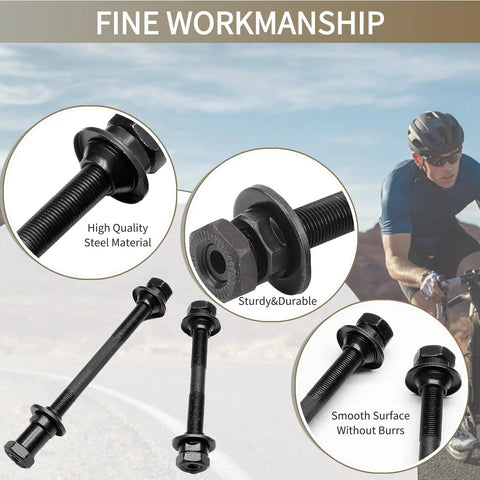 Front And Rear Bike Axle Set For Mountain MTB Hollow Hub Shaft 108mm And 145mm Lengths 20mm And 25mm Hub Compatibility Heavy Duty Chrome Molybdenum Steel Durable Front And Rear Axles