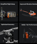 Detailed views of Ready To Fly Pro Grade RC Helicopter With Dual Brushless Motors Direct Drive 6CH Remote App Telemetry features