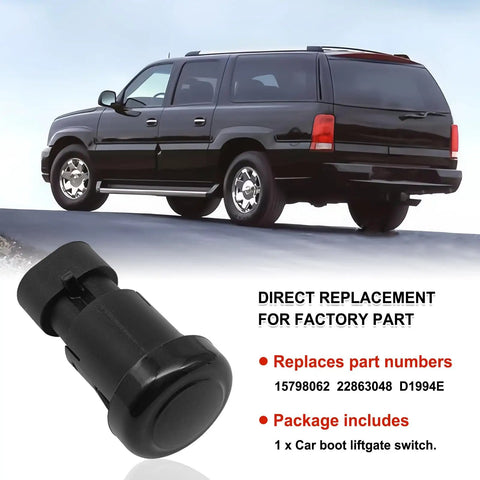 Rear Liftgate Window Glass Release Switch Button Replacement For 2007 Through 2014 Cadillac Escalade ESV Suburban 1500 2500 Tahoe Yukon GMC And Chevy SUVs Replaces 15798062 22863048 OEM Grade.