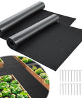 2 Pack Recycled Felt Mulch Mat Roll for Landscaping 8.2 Ft by 2 Ft Black Garden Pathway Fabric Walkway Mat Tear-Resistant
