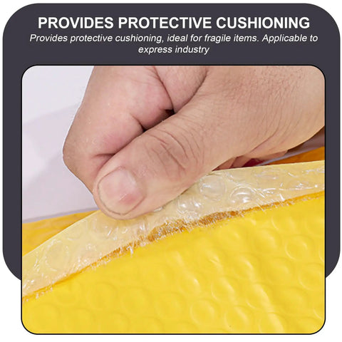 Close-up of hand peeling bubble wrap on Waterproof Bubble Mailers 25 Pack 28x37cm Plus 6cm Thickened Padded Envelopes