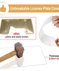 Stainless Steel License Plate Frame And Cover Kit With Clear Flat Shield For Front And Rear Tough As Nails Protection Chrome Screw Caps Included 2 Sets Sleek Durable Tag Holder For Cars