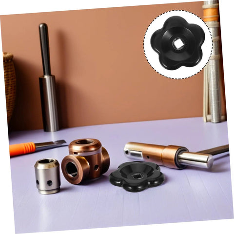 Black Bakelite Spigot Handle Replacement Knobs 6CM 6STAR Fit 8X8MM with tools in background