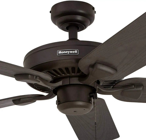 Belmar 52 Inch Ceiling Fan Without Light For Indoor Or Outdoor Use With Pull Chain Tri Mount Traditional 5 Blade Bronze ETL Wet Rated