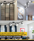 Flexible Ceiling Track Lighting Kit With Six Spot Lights And Seven LED GU10 Bulbs Installed in Modern Living Spaces