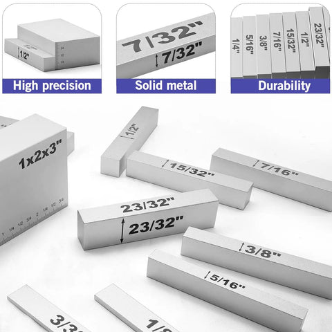 Dope 15 Piece Aluminum Setup Block Set With Laser Etched Markings And Storage Case for Router Table Saw Fence And Blade Adjustments