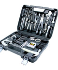 Portable Mechanics Tool Kit Set with Clear Organized Plastic Toolbox Storage Case for Home Garage and Apartment DIY Projects