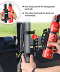 Adjustable Roll Bar Fire Extinguisher Mount For 1.75 To 2 Inch Cages, Rugged UTV ATV Bracket With Quick Release in use on ATV roll cage