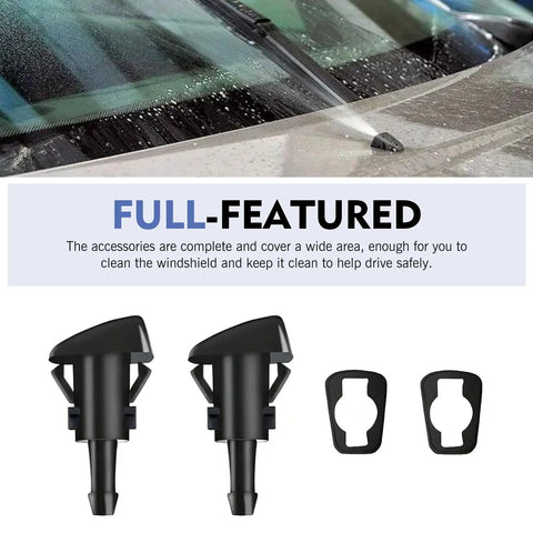 Pro Grade 22 Piece Windshield Washer Hose Assembly With Heavy Duty Fluid Lines And Durable Nozzles Plus Every Connector Needed To Keep Your Ride Spraying Clean Rain Or Shine. Close-up of nozzles and fittings for optimal windshield cleaning.