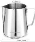 12 Oz Espresso Steaming Pitcher Pro Grade Stainless Steel Milk Frothing Cup For Home Barista Use, 350 Ml, Rust Resistant 304 Stainless