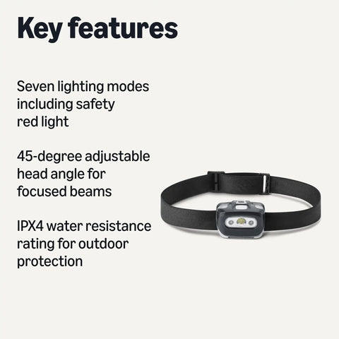 Two Pack Outdoor Headlamps For Camping And Hiking With 45 Degree Adjustable Angles Seven Lighting Modes Including Red Light Water Resistant IPX4