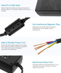 12V Power Supply 10A 120W AC Adapter Universal 100-240V 50/60Hz DC Converter with 5.5x2.5mm Output components shown