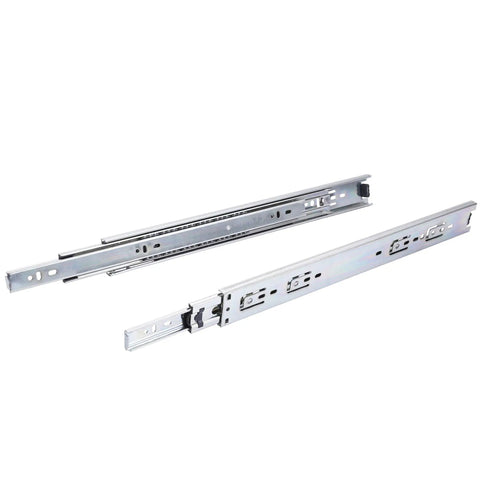 Six Pairs Of 16 Inch Full Extension Heavy Duty Ball Bearing Drawer Slides, Side Mount, 100 Lb Capacity, angled view