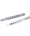 Six Pairs Of Twenty Two Inch Full Extension Side Mount Drawer Slides Equipped With Heavy Duty Steel Ball Bearings for smooth operation.