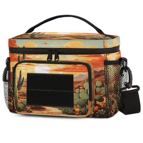 Flower Cactus Desert Tactical Lunch Bag For Men And Women Insulated Leakproof 7L Cooler with adjustable strap