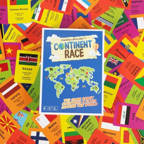 Continent Race Geography Board Game For Kid Friendly Families And Friends Learn Flags And Countries From Around The World