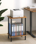 Set Of Two Rustic Brown End Tables Featuring Built Tough Industrial Frames Double Tier Storage Compact Side Tables And Nightstands For Living Rooms And Bedrooms With Easy Peasy Assembly That Actually Holds Up with printer and files.