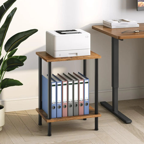 Set Of Two Rustic Brown End Tables Featuring Built Tough Industrial Frames Double Tier Storage Compact Side Tables And Nightstands For Living Rooms And Bedrooms With Easy Peasy Assembly That Actually Holds Up with printer and files.