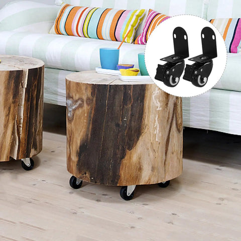 2 Inch Swivel Caster Wheels With Side Mount Hardware Glides Smooth As Butter For Cabinets Drawers And Shop Carts Quiet Polymer Rollers Built Tough To Last on wood stump tables.
