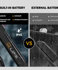 Comparison of built-in battery vs external battery for Get Up And Go City Commuter Electric Bike For Adults With 65 Mile Range 1200 Watt Peak Motor 26 Inch Ebike 499 Watt Hour Battery Front Suspension Seven Speed Matte Black