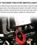 Boat Kill Switch Lanyard With Emergency Stop Cord For Outboard Engines Replacement Watercraft Safety Lanyard in use