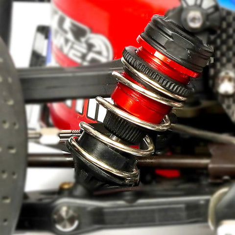 ARRMA 1/8 Mojave 4S Spring Steel Shock Absorber Springs 1.8mm Wire Diameter Upgrade shown attached to RC truck
