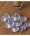 50 Pcs Nail On Rubber Feet For Cutting Boards And Furniture Legs Non Slip Silicone Gliders With Built In Stainless Steel Washers shown on wood surface