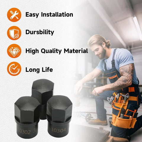 Heavy Duty Tie Rod End Remover Kit With Three Removal Tools For 7/8 14, 3/4 16 And M20 By 1.5 Threaded Ends, Perfect For Class 3 Through 8 Trucks And Heavy Equipment, Built Tough For Quick Leverage And Long Lasting Performance On The Shop Floor. Black steel threaded removers with mechanic