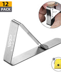 12 Pack Tablecloth Clips For Outdoor Tables, Stainless Steel Heavy Duty Table Cloth Holders That Keep Your Tablecloth In Place, With S And L Size Options For 1 To 2.5 Inch Tables, Park Ready For Picnics, Grills, And Events