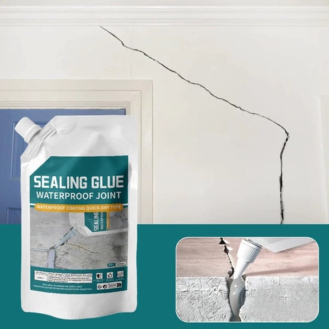DIY Concrete Crack Filler Sealant That Dries Fast And Bonds Strong For Quick Waterproof Leaks Fix Self Leveling Cement Grout Reusable Repair Adhesive For Roofs Walls And Bathrooms, packaging and application on wall crack