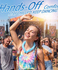 Person enjoying concert with All Day Ice Neck Wrap For Summer Heat Relief, Wearable Cooling Tube With Quick Freeze Gel
