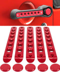 Red Aluminum Grab Handle Inserts And Push Button Knob Covers Trim For Jeep Wrangler JK JKU Sahara Rubicon Unlimited 2007 To 2018 Exterior Door Handle Decor Upgrade