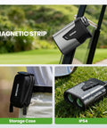 Golf Range Finder With Slope 1200 Yards Laser Distance Meter, magnetic strip, storage case, IP54, outdoor use.