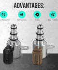 Transmission Shift Control Solenoid Valve B And C For Honda And Acura, two solenoids with black and brown connectors