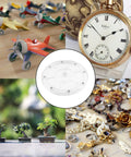 2 Pack Super Slick Acrylic Turntable Platter 6 Inch Crystal Clear Rotating Display Stand among toys and decorative items.