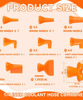Image of 20 Piece Hose ID Coolant Nozzle Set showing various 1/4 inch nozzles for modular lines, hydraulic machinery, and water cooling systems.