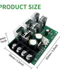 Beefed Up Heavy Duty PWM DC Motor Speed Controller 9 To 60V 40A 2400W Max dimensions and layout with components visible