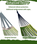 Comparison of original and upgraded Compact Ultralight Camping Hammock With Tree Straps And Storage Bag No Stand Needed For Outdoor Use, Lightweight Polyester Rope Hammock For Backpacking, Beach Or Backyard, Green
