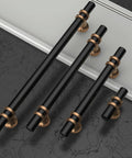 10 Pack Champagne Bronze And Matte Black Zinc Cabinet Knobs For Kitchen Cabinets And Dresser Drawers Durable Hardware Set displayed on dark surface